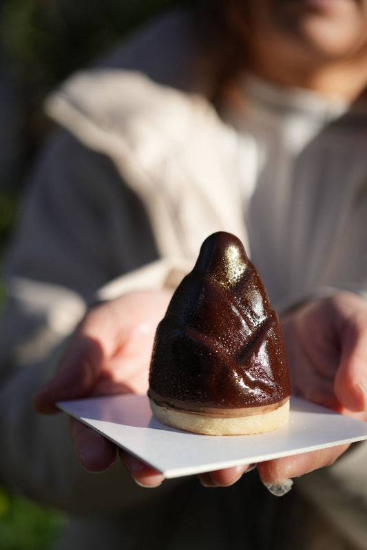 Hojicha Chocolate Walnut Cake (Meiji inspired)