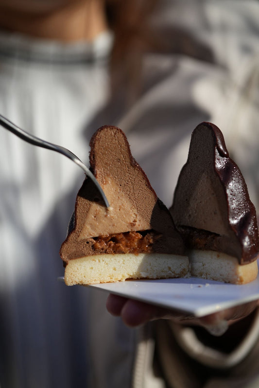 Hojicha Chocolate Walnut Cake (Meiji inspired)